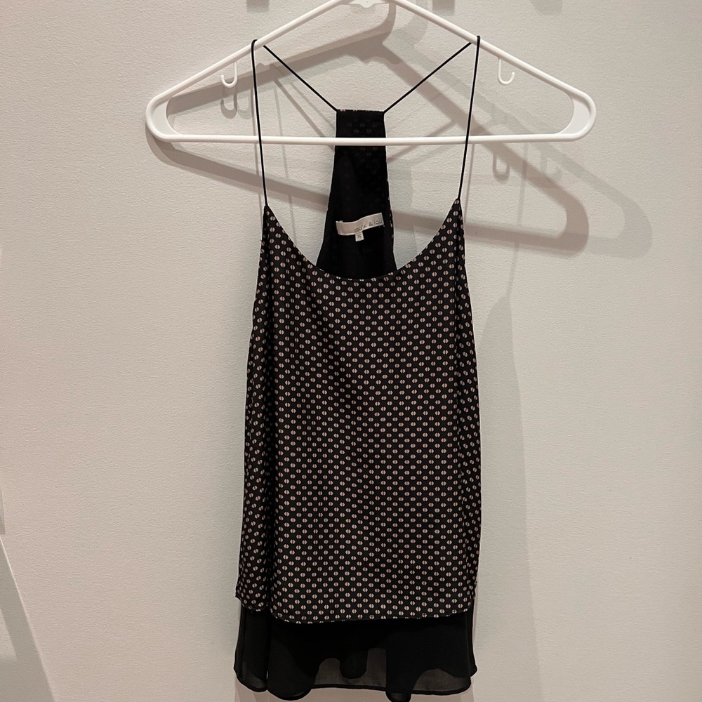 Elegant Black and White Camisole Top